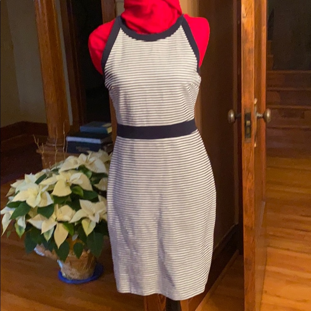 Ann Taylor blu/wht striped dress EUC size 8P